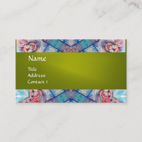 AVALON PSYCHEDELIC    monogram pink purple yellow Business Card