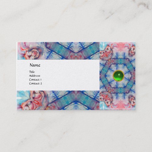 AVALON PSYCHEDELIC pink gem emerald gold Business Card