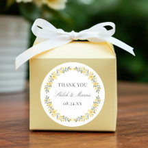 Avalon Yellow Wildflowers Circle Wedding Favor
