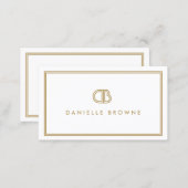 AVANT GARDE ART DECO LOGO with YOUR INITIALS Business Card (Front/Back)