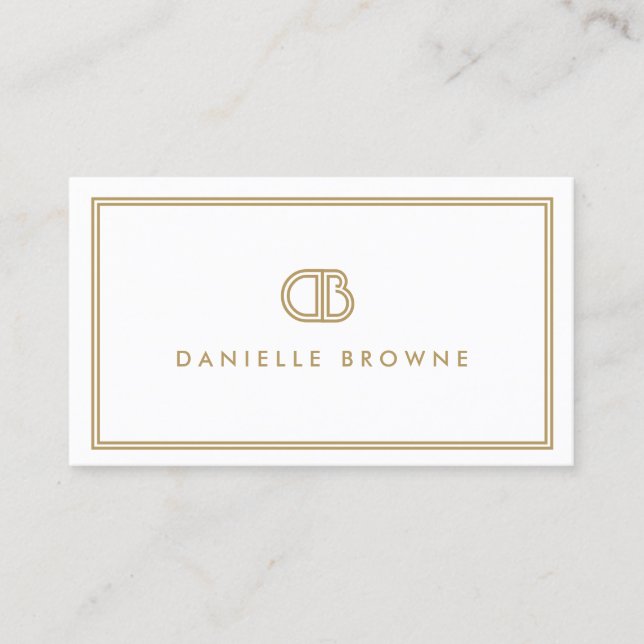 AVANT GARDE ART DECO LOGO with YOUR INITIALS Business Card (Front)