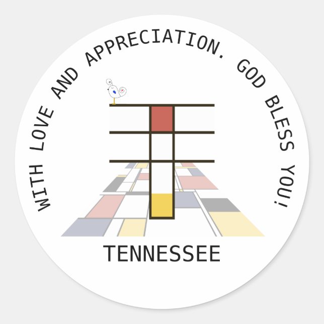 Avant-Garde Art Style Monogram. Letter T Classic Round Sticker (Front)