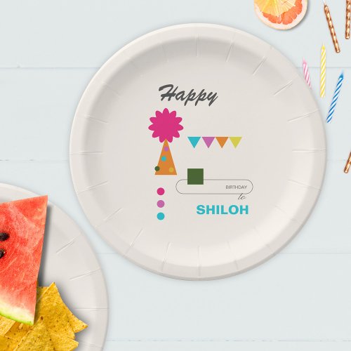 Avant Garde Colorful Birthday Paper Plates