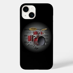 Avant Garde, Drum Set on Globe with Sheet Music ~ Case-Mate iPhone 14 Case
