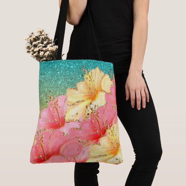 Avant Garde Floral Tote See Back Bag (Close Up)