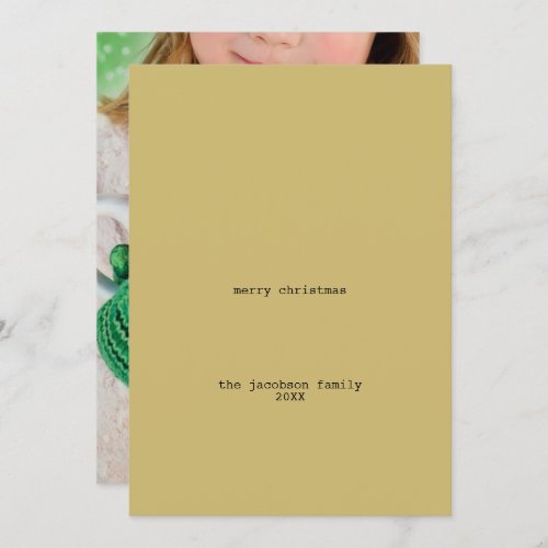 Avant_Garde Gold Minimalist Merry Christmas Photo Holiday Card
