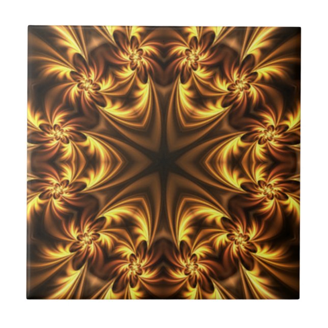 Avant-Garde ~ Gold Russet Black 054 ~  Ceramic Tile (Front)