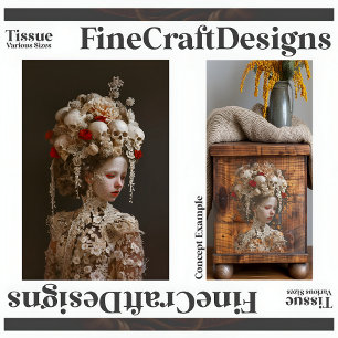 Avant-Garde Gothic Elegant Bride A7R Decoupage Tissue Paper