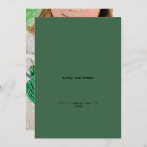 Avant_Garde Green Minimalist Merry Christmas Photo Holiday Card