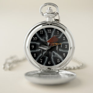 Avant-Garde, Piano Lightening 01 B, Black & Silver Pocket Watch