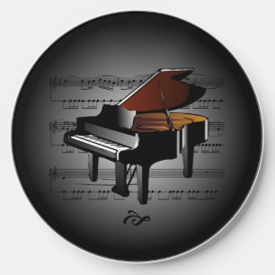 Avant Garde ~ Piano On Globe With Sheet Music ~  Wireless Charger