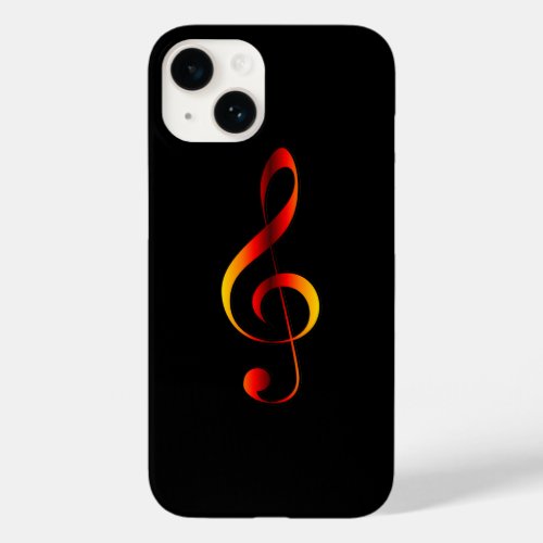 Avant Garde RedGold G clef on Black Background  Case_Mate iPhone 14 Case