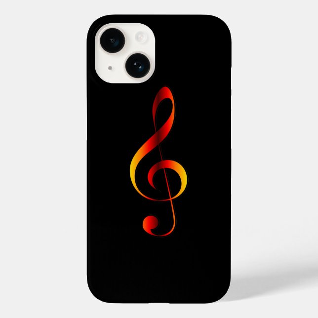 Avant Garde, Red/Gold G clef on Black Background ~ Case-Mate iPhone Case (Back)