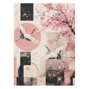 Avant-Garde Sakura & Cranes Harmony Tablecloth