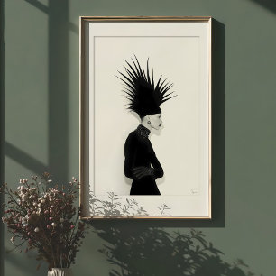Avant-Garde Silhouette: Dark Elegance Portrait Poster