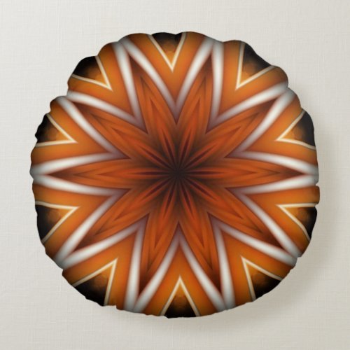  Avant_Garde  Starburst Russet And Black 0211  R Round Pillow