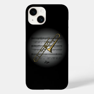 Avant Garde Trombone on Globe with Sheet Music  Case-Mate iPhone 14 Case