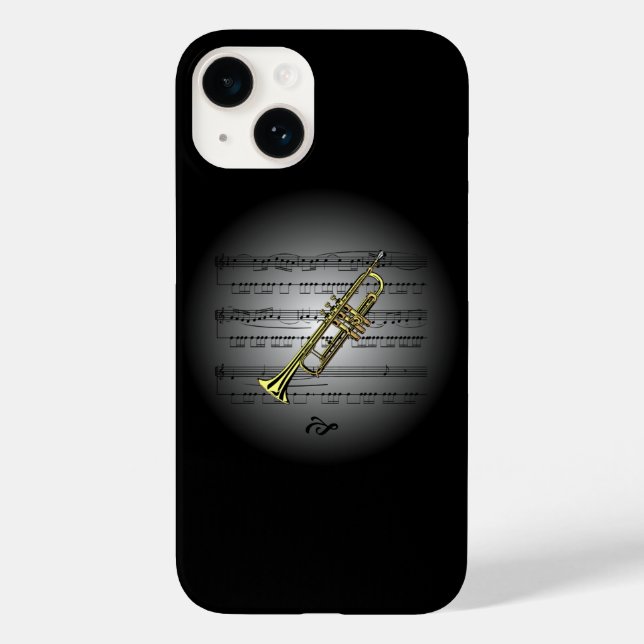 Avant Garde ~ Trumpet on Globe with Sheet Music    Case-Mate iPhone Case (Back)