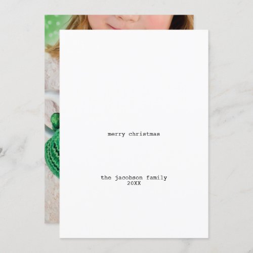 Avant_Garde White Minimalist Merry Christmas Photo Holiday Card