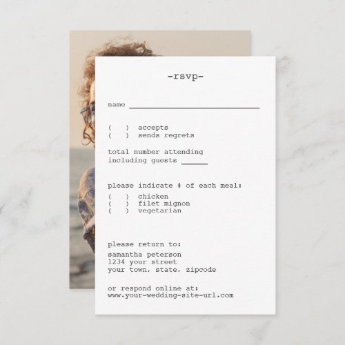 Avant_Garde White Minimalist Simple Wedding RSVP Card