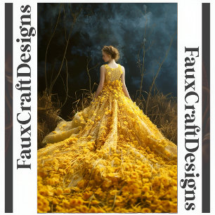 Avant-garde Yellow Flower Dress Left Decoupage 124 Tissue Paper