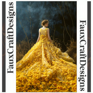 Avant-garde Yellow Flower Dress Righ Decoupage 124 Tissue Paper