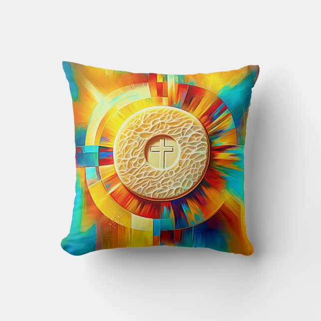 Avantgarde Communion Host Expressionist Effect Throw Pillow (Front)