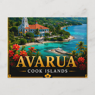 📍 Avarua Cook Islands Travel Souvenir First Visit Postcard