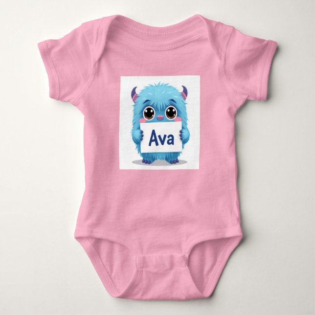 Ava's Blue Buddy Baby Bodysuit (Front)