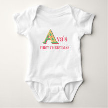 Ava's First Christmas Baby 1st Xmas Name Outfit