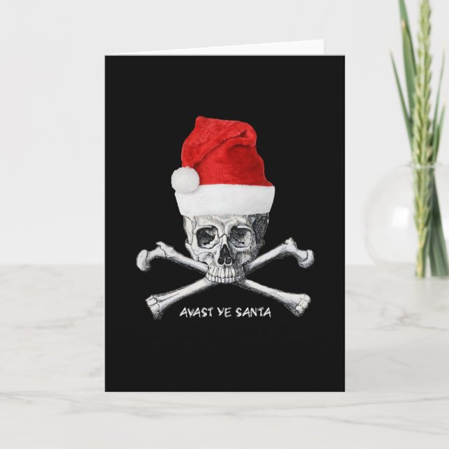 Avast Ye Santa Holiday Pirate Cristmas Card (Front)