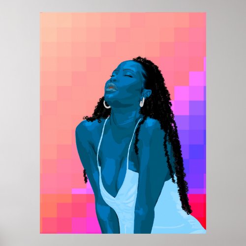 Avatar Style Black Girl with Natural Hair  Poster