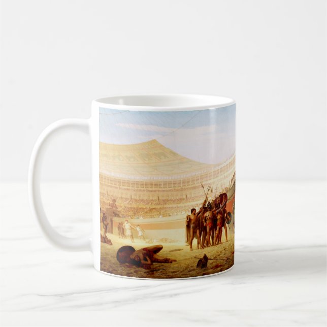 Ave Caesar by Jean-Leon Gerome Coffee Mug (Left)
