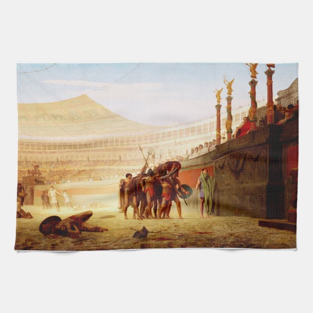 Ave Caesar by Jean-Leon Gerome Kitchen Towel (Horizontal)