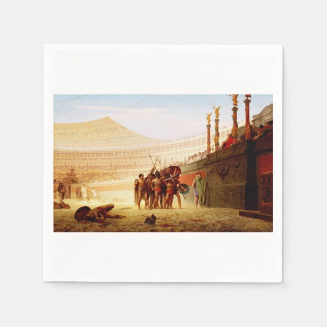 Ave Caesar by Jean-Leon Gerome Napkins (Front)