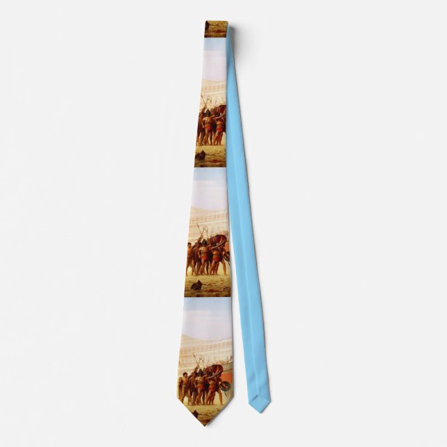 Ave Caesar by Jean-Leon Gerome Neck Tie (Front)