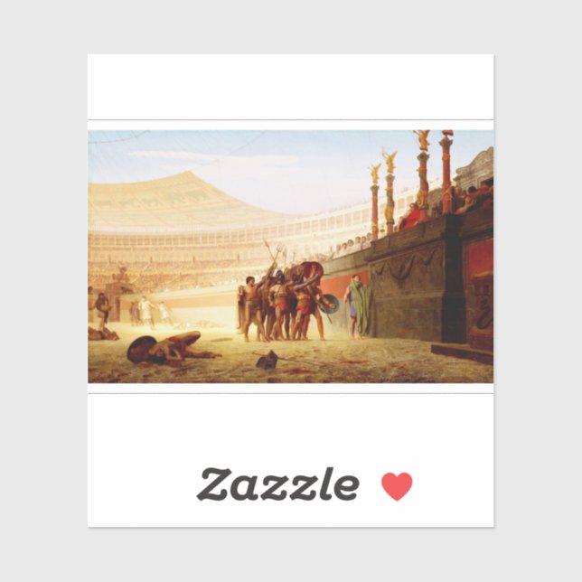 Ave Caesar by Jean-Leon Gerome Sticker (Sheet)