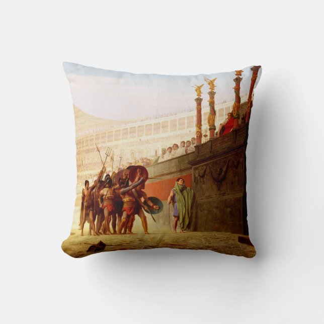 Ave Caesar by Jean-Leon Gerome Throw Pillow (Front)