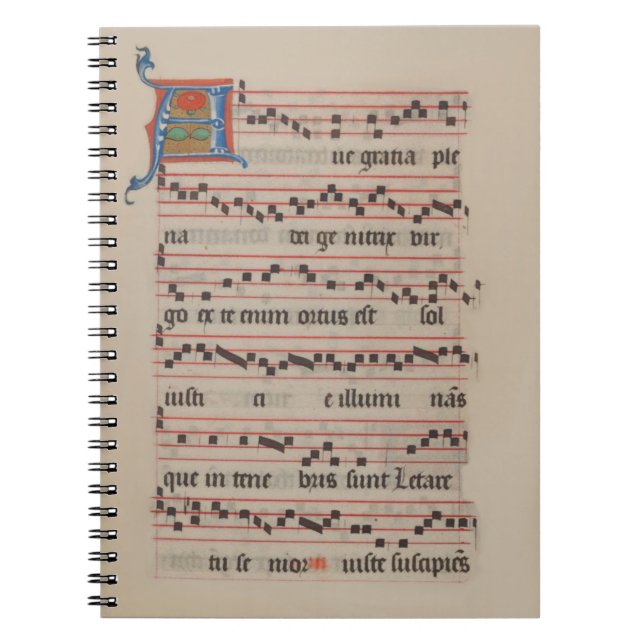 Ave gratia plena - Antiphon Medieval Manuscript Notebook (Front)