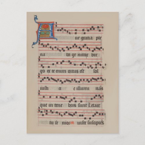 Ave gratia plena _ Antiphon Medieval Manuscript Postcard