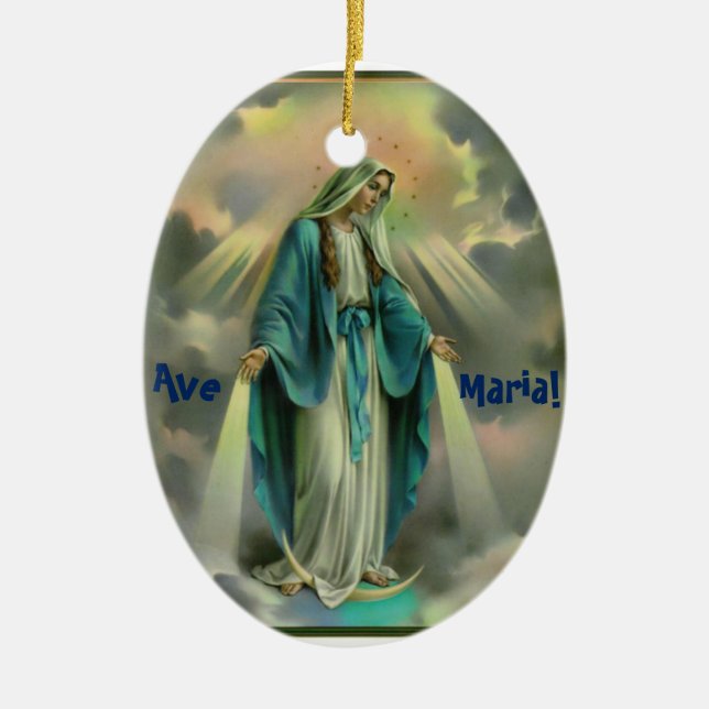 Ave Maria Ceramic Ornament (Front)