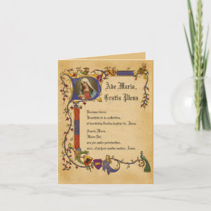 Ave Maria Hail Mary in Latin Decorative Border Card