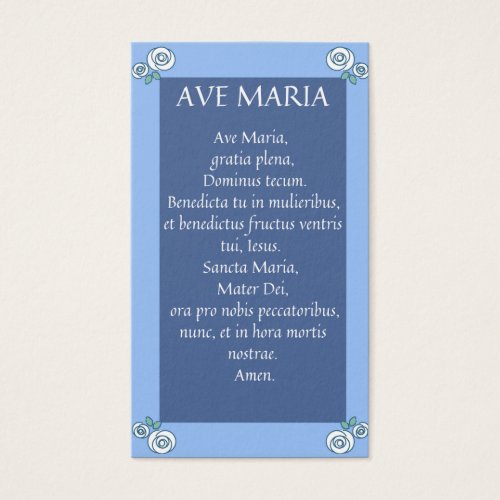 AVE MARIA Latin Prayer Cards