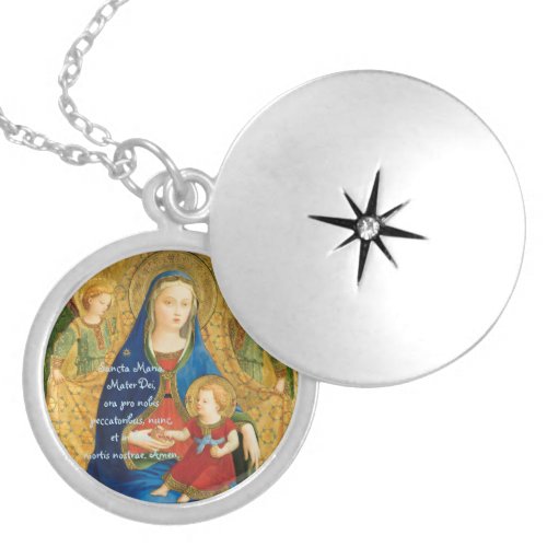 Ave Maria prayer Locket Necklace