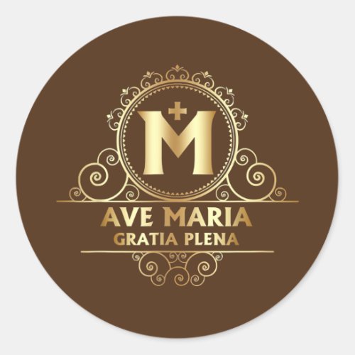 Ave Maria Schubert Latin Mass Blessed Mother Mary Classic Round Sticker