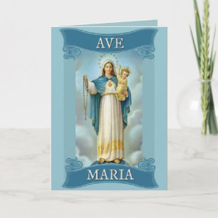 AVE MARIA VIRGIN MARY CHRIST CHILD Rosary Card