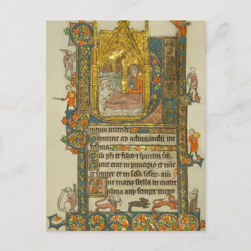 Ave Maris Stella Christmas Medieval Manuscript Postcard