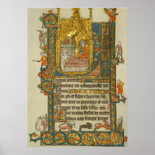 Ave Maris Stella Christmas Medieval Manuscript Poster