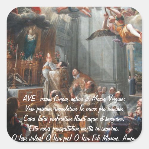 AVE VERUM CORPUS SIGNUM SQUARE STICKER