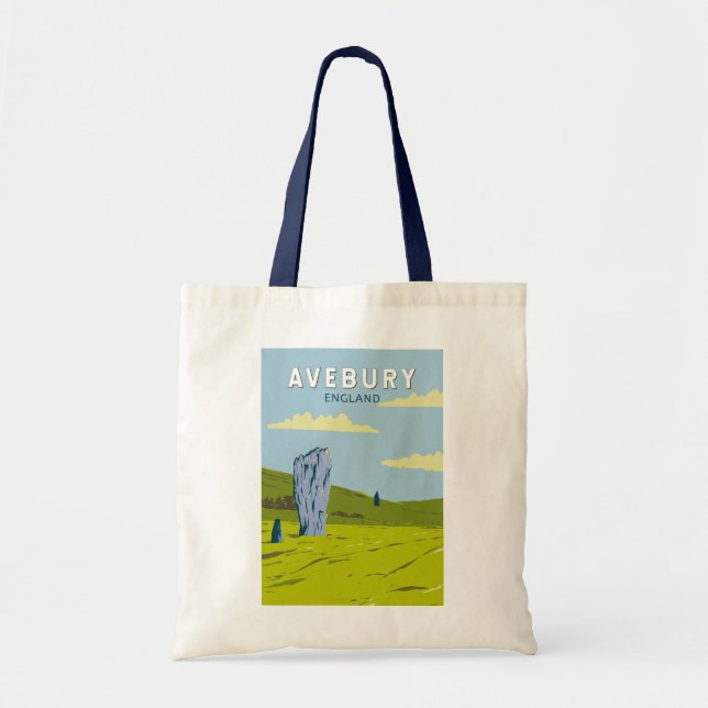 Avebury England Travel Art Vintage Tote Bag (Front)